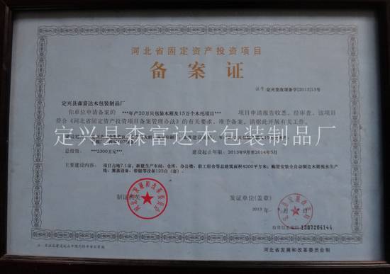 固定資產備案證